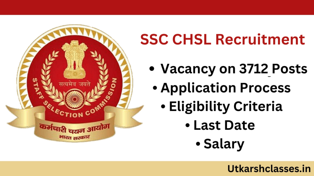 SSC CHSL Recruitment for 3712 Post in 2024